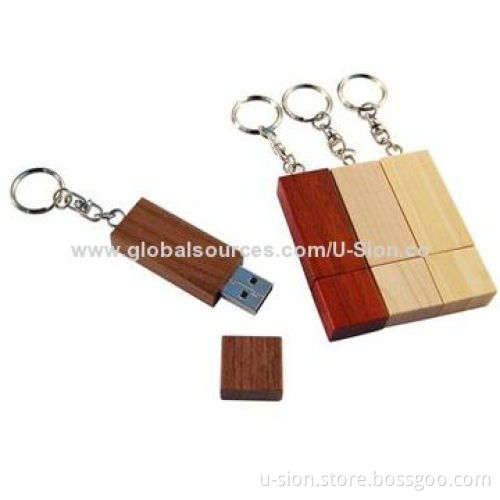 Wooden 1-64GB USB Flash Drives, Various Logos Printing Available, Support Plug-and-play Function